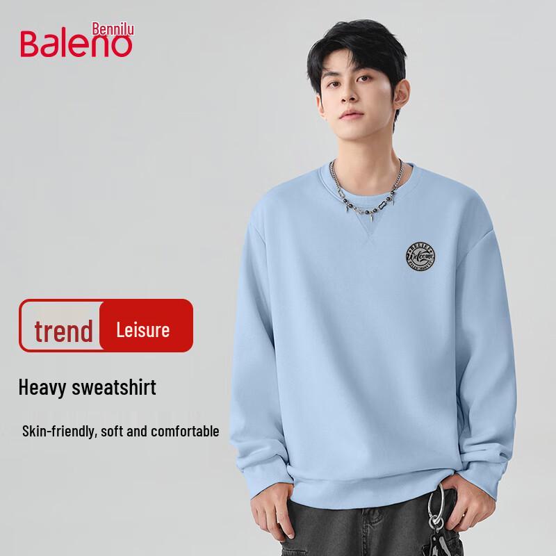Baleno Men's American Retro Loose Crewneck Sweatshirt