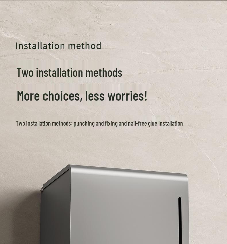 Настенный держатель для салфеток и полотенец без сверления, цвет оружейный серый