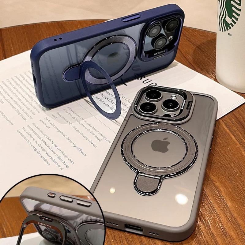 Для iPhone 15 Pro двойной кронштейн Magsafe чехол для iPhone 11 12 13 14 15 Pro Max Plus магнитный держатель-подставка Броня противоударный чехол