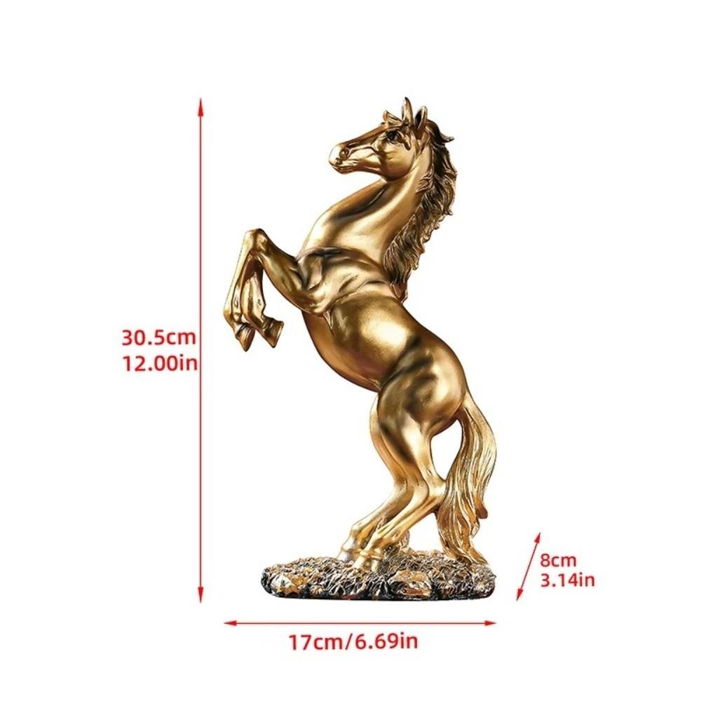 Elegant Victory Horse Statue Realistic Resin Horse Sculpture Standing European Style Horse Figurine