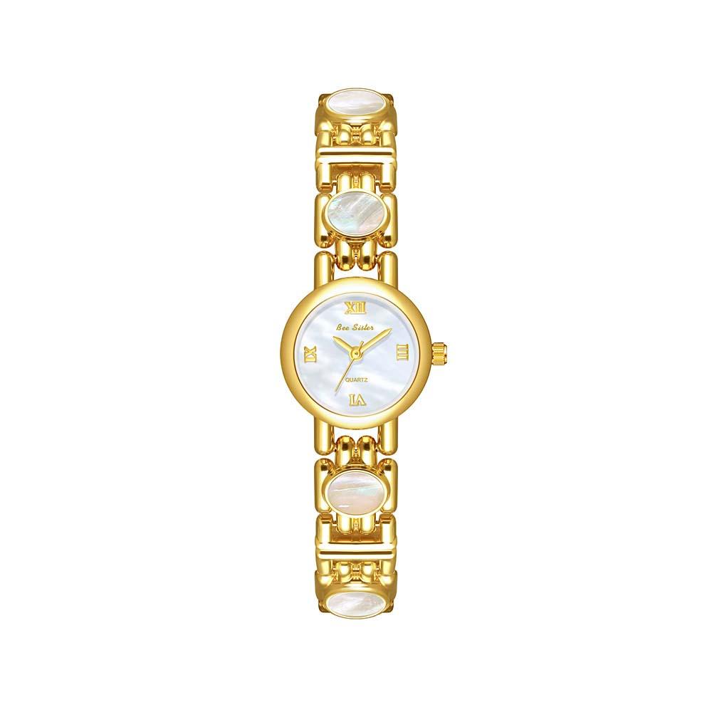 BS Luxury Women Quartz Watch Colorful Natural Jade Simple Ladies Watches Daily Wear Party Waterproof Decorative Wrist Gift