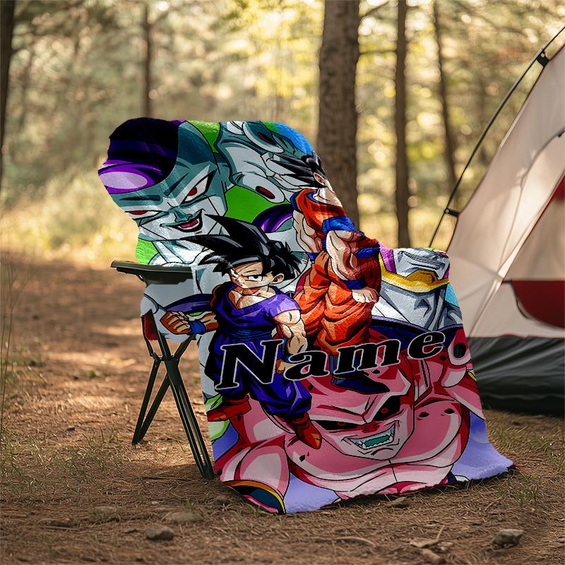 Personalized Custom Name Blanket - Dragon Ball Print Design,Blanket for Sofa,Bed,Travel,Camping - Soft and Warm, Great Gift