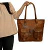 Women's Vintage Brown Handmade Leather Shoulder Purse Tote Crossbody Shopper Bag