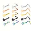 Summer Fashion Nose Stud Piercing Jewelry for Women and Men, Surgical Steel Star & Heart Nose Stud Set