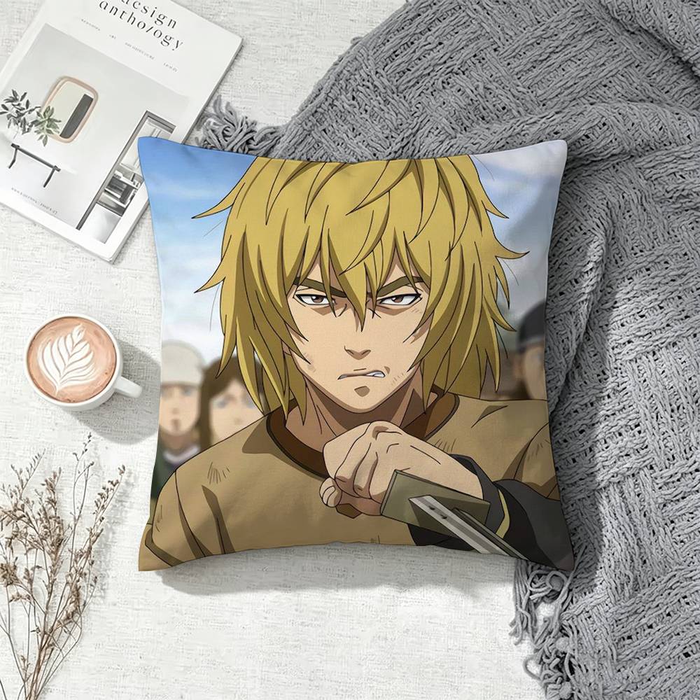 Vinland Saga Thorfinn Anime  Square Pillow Case Multi Sizes For Car Home Bedroom Decor Custom Valentine Gifts