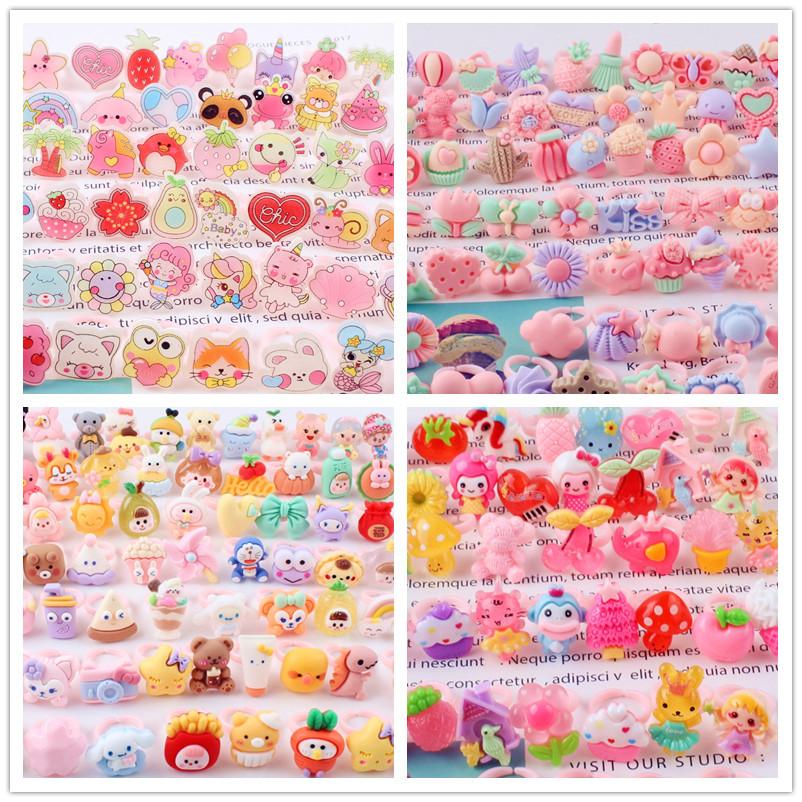 10 шт. мультяшное детское кольцо из смолы, милое цветочное кольцо, матовое кольцо, подарок