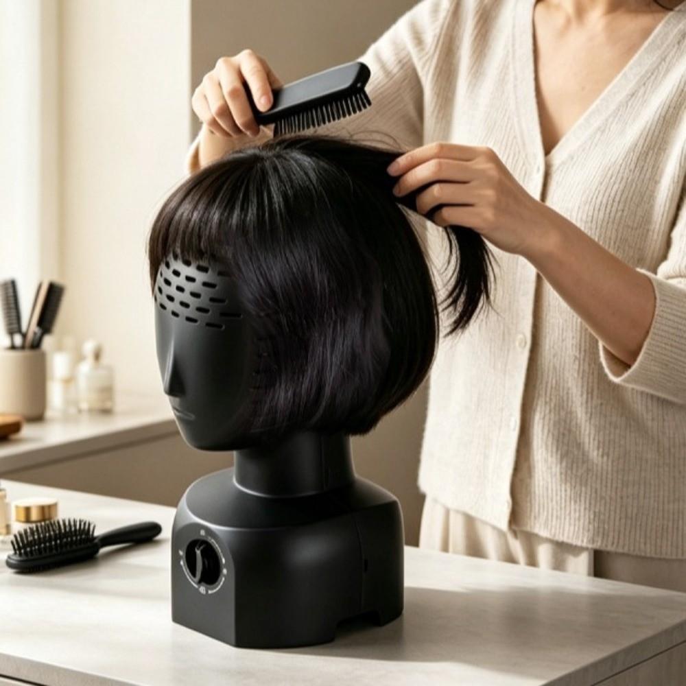 Quick Setting Shaping Hair Dryer Integrated Molding Wig Head Stand Holder For Natural Fluffy Wigs