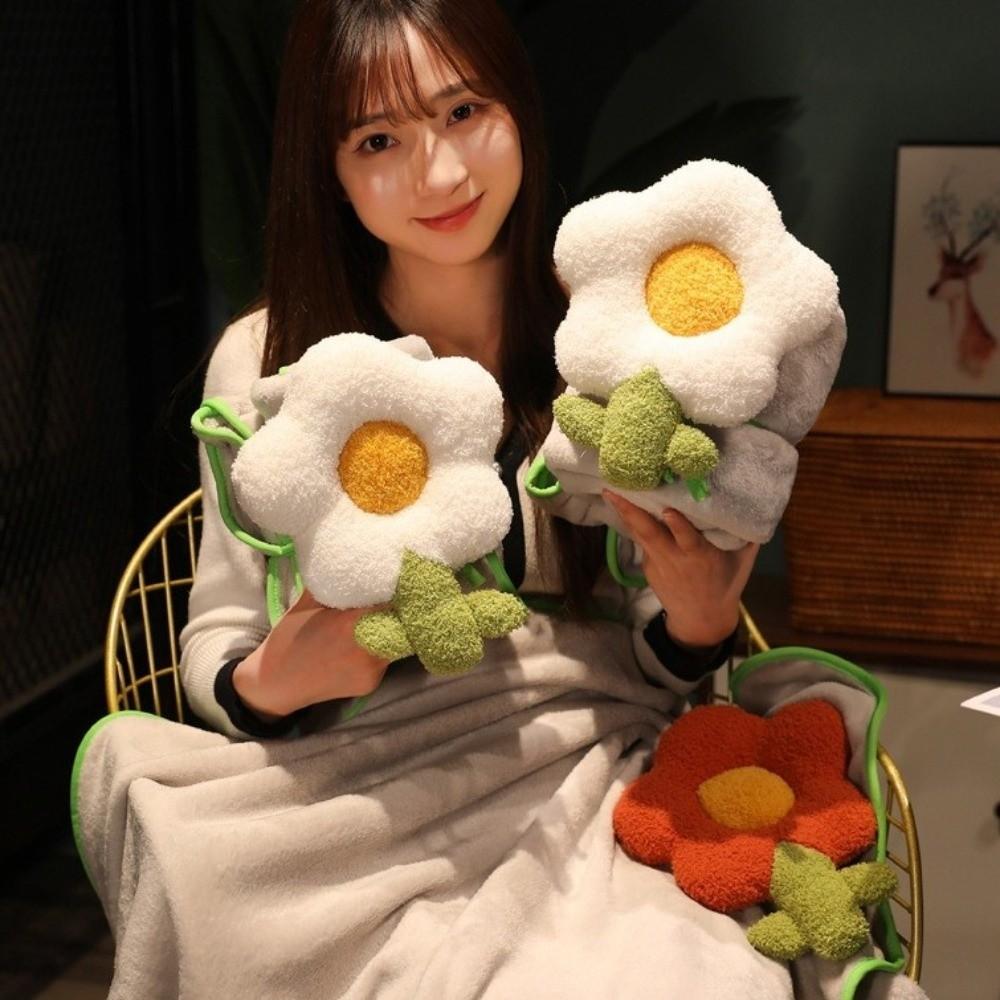 Comfort Blanket Thickened Napping Blanket Soft Cozy Cover Blanket Warm Cute Flower Roll Blanket Birthday