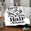 Love Is In The Hair Home Customize Your Name Blankets Soft Cozy Lightweight Allseason Multipurpose Blanket For Picnics Sofas Offices Beds Living Rooms