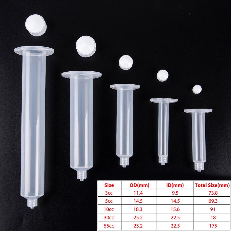 5Pcs Glue Dispensing Syringe Barrel 3/5/10/30/55Cc Glue Dispenser Syringe Tube