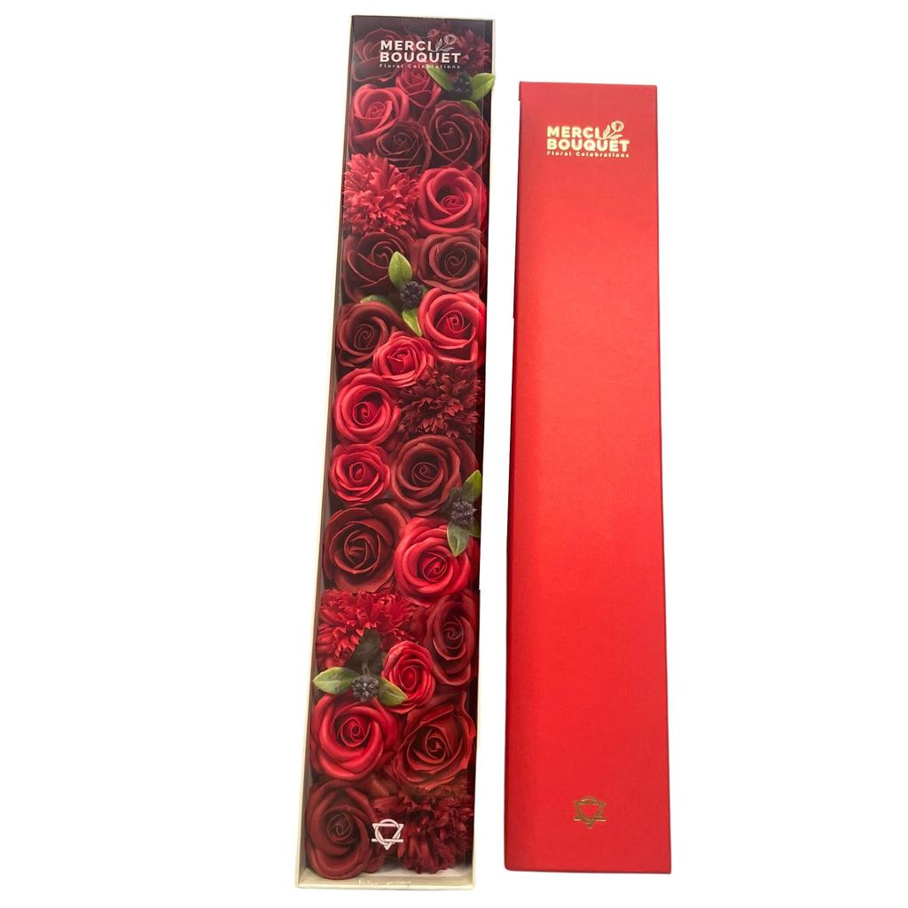 Soap Flowers Extra Long Red Roses