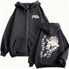 Anime JoJo's Bizarre Adventure Graphic Zipper Hoodie Dio Brando Zip Up Jacket Men Women Casual Cotton Retro Zip Up Sweatshirt
