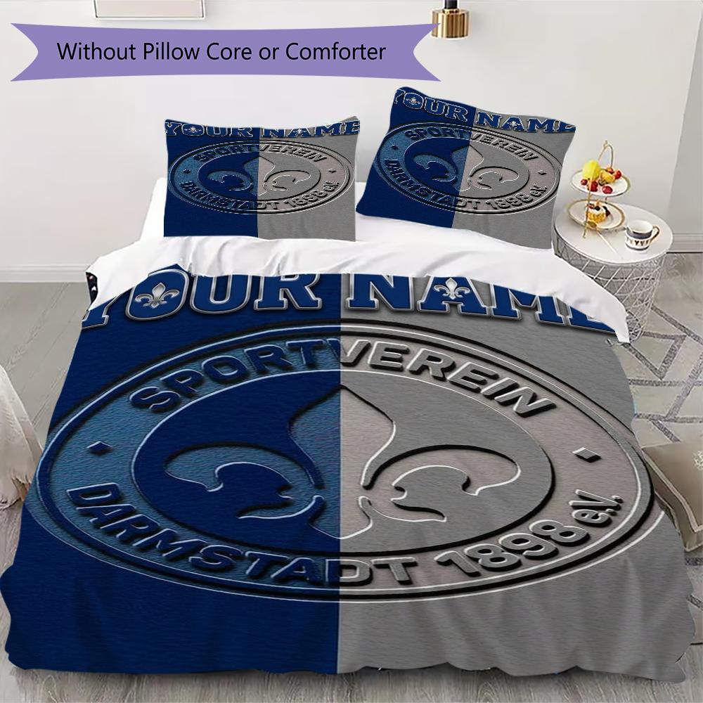 Custom Name SV Darmstadt 98 Pattern Bedding uilt Set uilt Cover Pillowcase Home Decoration Birthday Gift (1*duvet cover+2*pillowcase without core)