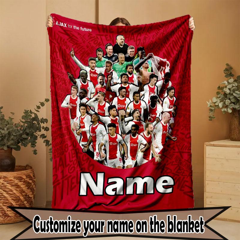 Custom Name Personalized Ajax Print Blanket, Home Decor, Bedroom, Sofa, Camping, Couch, Gifts for Birthday Christmas