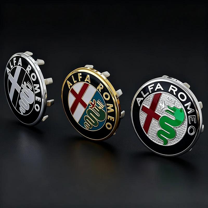 Car Sticker For Alfa Romeo 159 147 For Alfa Romeo Giulia Giulietta Stelvio 159 147 156 58mm Wheel Center Caps Premium Hub Covers EO0