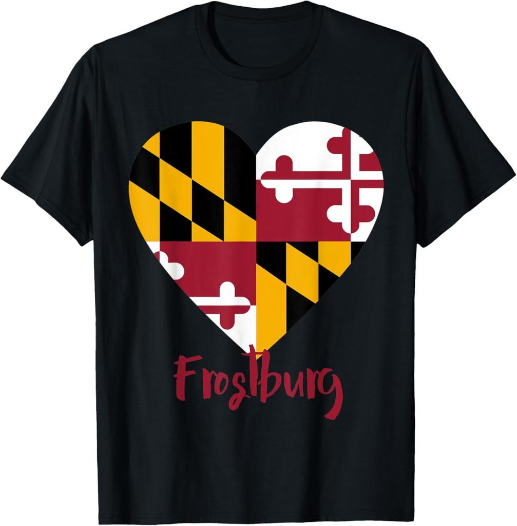 I Love Frostburg Maryland MD Flag Heart Gift Souvenir T-Shirt