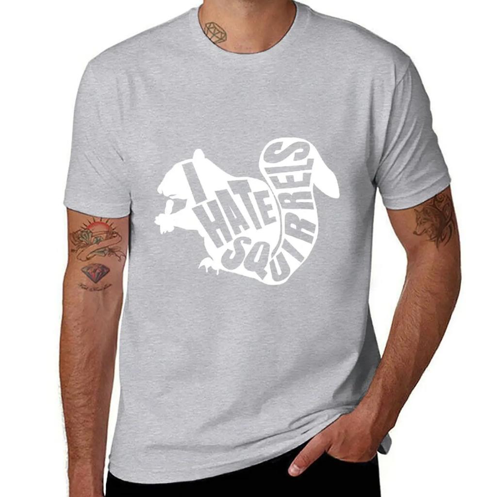 I Hate Squirrels T-Shirt heavyweights man clothes black t shirts for men