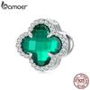 BAMOER Four-leaf Clover Charm Beads for Women Jewelry Making 925 Sterling Silver Charm for Original Bracelet Accessories