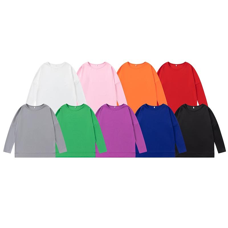 Модная повседневная рубашка с круглым вырезом и длинным рукавом, комплект из двух частей, свободные брюки, осенний однотонный костюм больших размеров с карманами, женская одежда 1846