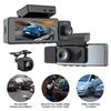 Fuallwin 3.16 Inch Touch Screen Car Dashcam DVR 3 Lens 170 Degree 4K Dash Camera Built-in GPS WiFi