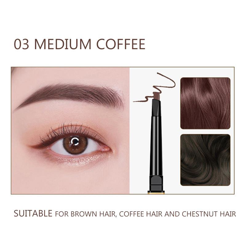 Карандаш для бровей с двойной головкой, супер тонкий, долговечный, водонепроницаемый карандаш для бровей с треугольной головкой