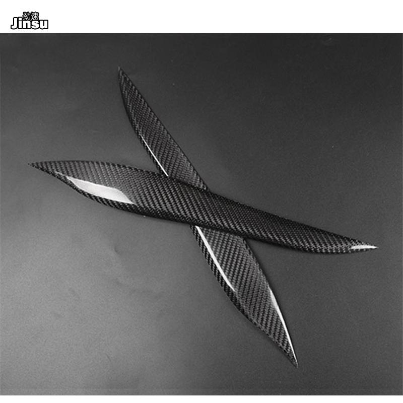 Carbon Fiber headlight Cover Eyelids Eyebrows For Toyota Crown 12th 2004 - 2008 CROWN Royal Saloon front decorative sticker 2pcs