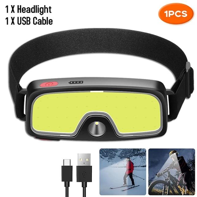 USB Rechargeable COB LED HeadLamp 3 Mode Head Flashlight Built-in Battery Headlight Led Head Torch Camping Fishing Search Light