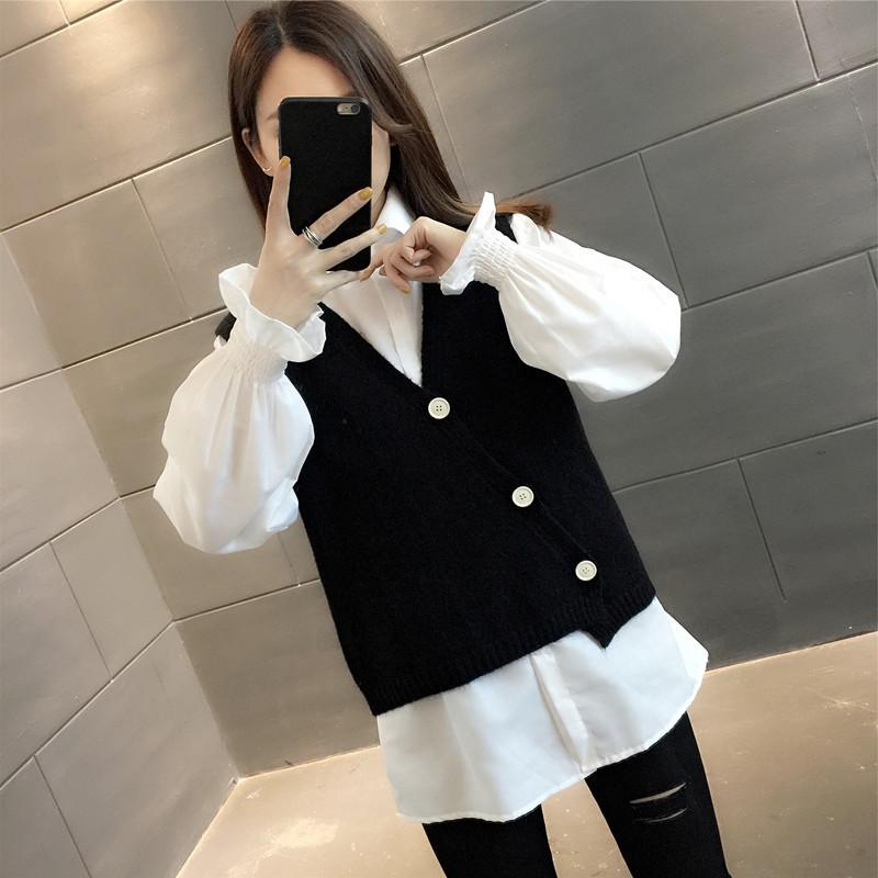 Новая женская одежда 2024 года на весну и осень, жилет с V-образным вырезом, свитер, женский вязаный свитер, жилет, модная зарубежная одежда на весну и осень