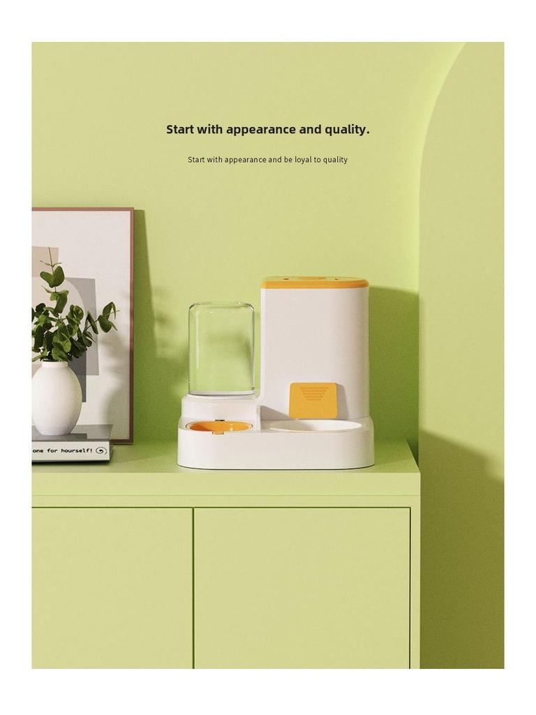 Поилка для кошек большой емкости с чашами из нержавеющей стали и керамики, разделением влажного и сухого корма и автоматической кормушкой