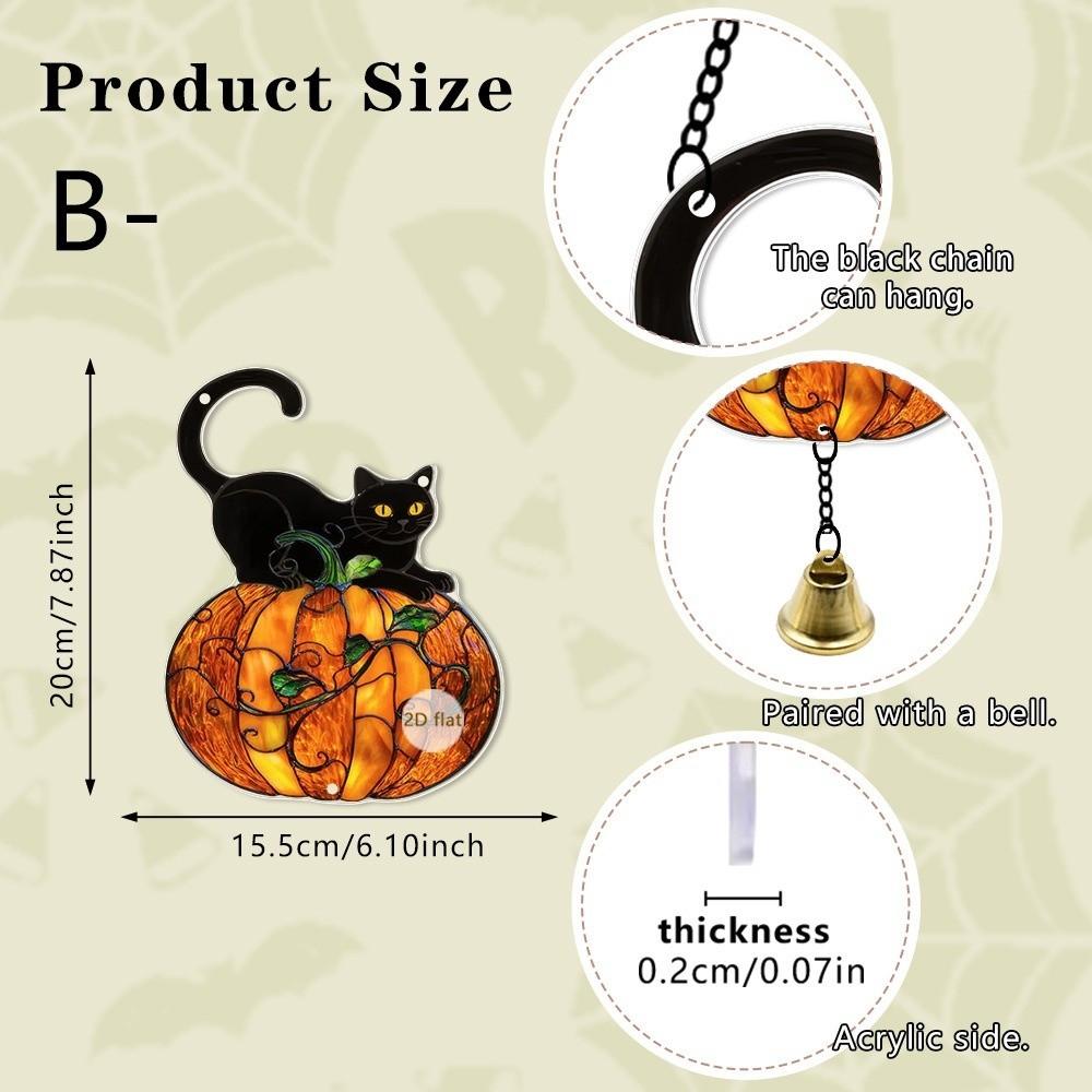 Pumpkin Design Acrylic Wall Hanging Mini Town Design Car Rearview Mirror Decoration For Halloween