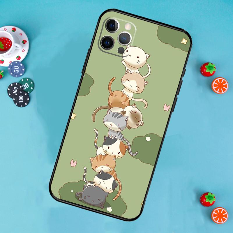 Забавные милые кошки Чехол для телефона Для iPhone 17 Air 16 15 14 13 11 12 Pro Max 13 12 mini 15 16 Plus 16e Чехол Funda