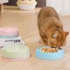 Plastic Cat Bowl Solid Color Kitten Food Container Durable Dog Water Feeding Bowl