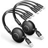 3in1 Charging Cable Roll-up Type Aioneus Set of 2 Multi Charging Cable iPhone Reel USB Type C Cable Micro Usb Cord 14 13 Pro Max 12 XR Galaxy S22+ S21