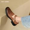 Ретро туфли для женщин 2024 Весна Новые толстые каблуки-лодочки Женские туфли из натуральной кожи высшего качества для вечеринок Женские туфли Mary Janes