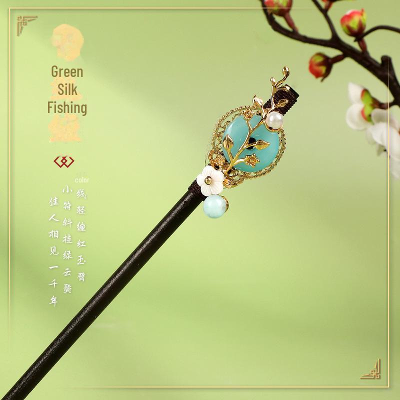 Заколка для волос с кисточкой из искусственного черного дерева в старинном стиле - аксессуар ханьфу для женщин