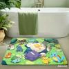 Pokemon Snorlax Pikachu Gengar Sleepy Grassland Non-Slip Rubber Base Washable Cloth Surface Floor Mat