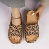 Korean Leopard Print Flip Flops: Outdoor Sandals & Thick Bottom Bathroom Slippers for Couples
