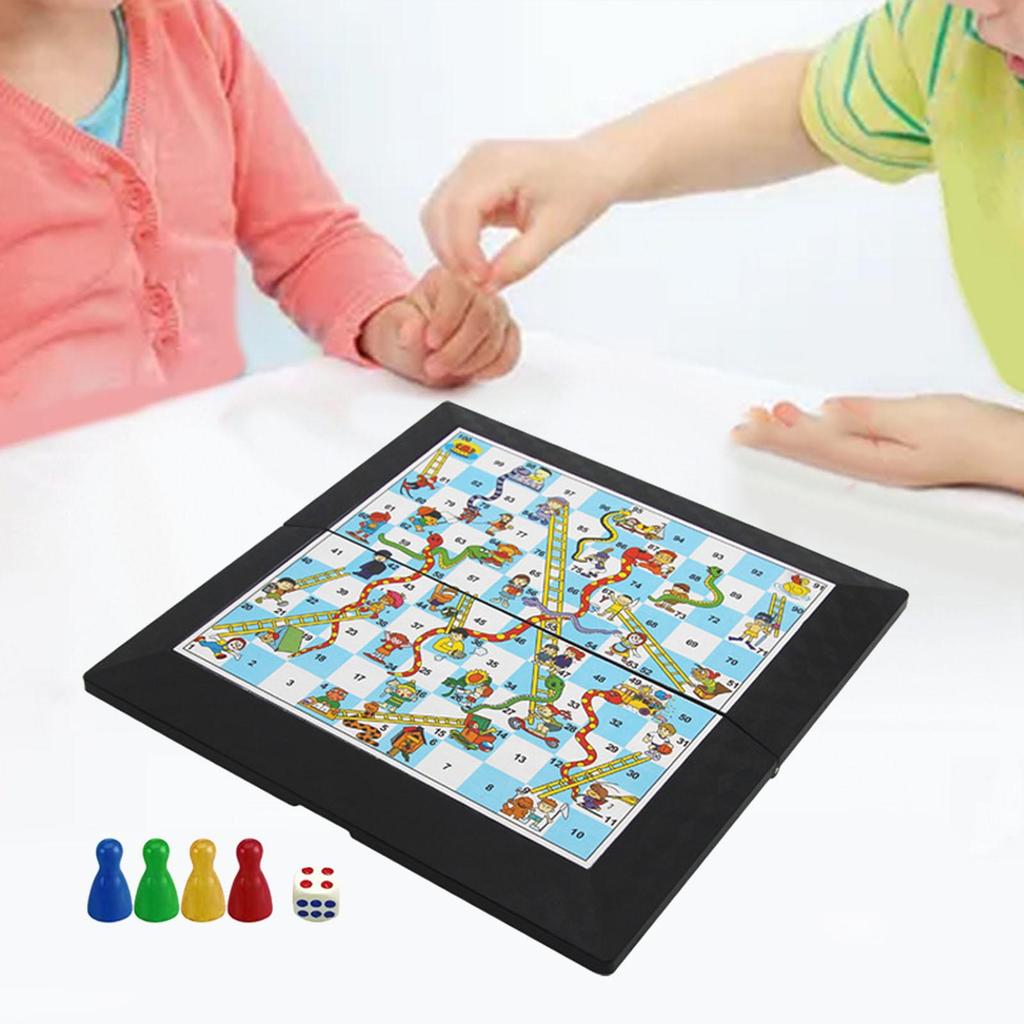 Ludo Board Game with Foldable Board Classic Toy Leisure Strategy Game Flying Chess for Family All Ages Party Games Table Toy