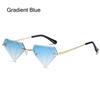 Prom Rave Party Triangle Sunglasses for Women Retro Shades Rimless Sun Glasses Diamond Shaped
