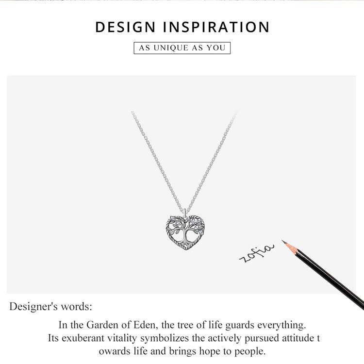 Цепочка с подвеской дерево жизни из стерлингового серебра