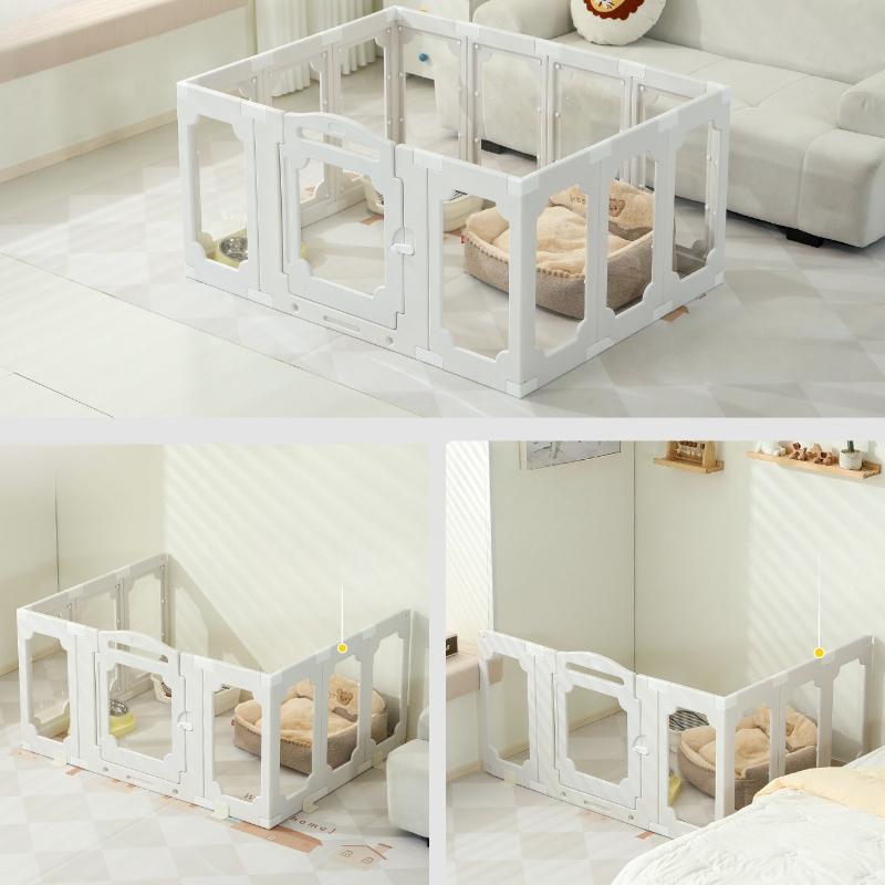 Acrylic Dog Fence Pet Kennel Indoor Fence Security Protection Isolation for Medium and Small Dog Cage Free DIY Dog Supplies