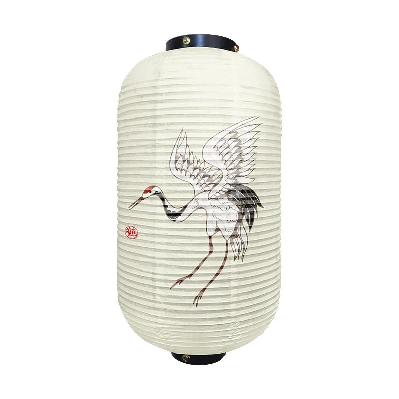 Chinese Traditional Crane Pattern Lantern Beautiful Ukiyo-e Style Paper Cuisine Sake Pub Bar Izakaya Restaurant Decor Lantern