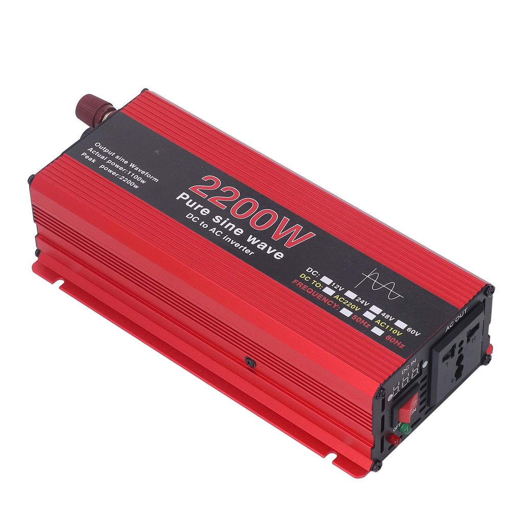 2200 Вт Чистый синусоидальный инвертор постоянного тока 12 В в переменный ток 220 В Солнечный ветроэнергетический инвертор для уличного транспорта