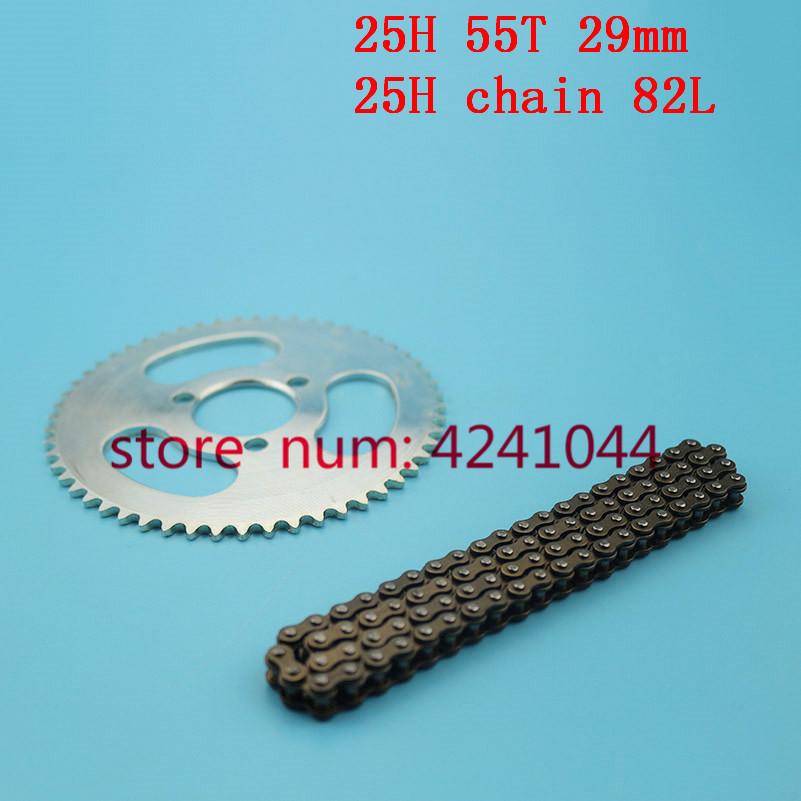 25H chain 82 links JH70 JH90 Timing  and  rear sprocket 55T teeth 29mm for 47cc 49cc 2 Stroke Mini Moto Pocket Bike