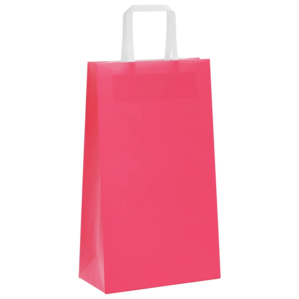 Paper Shopping Bags 250 pcs with Handles Pink 21 x 11 x 36 cm