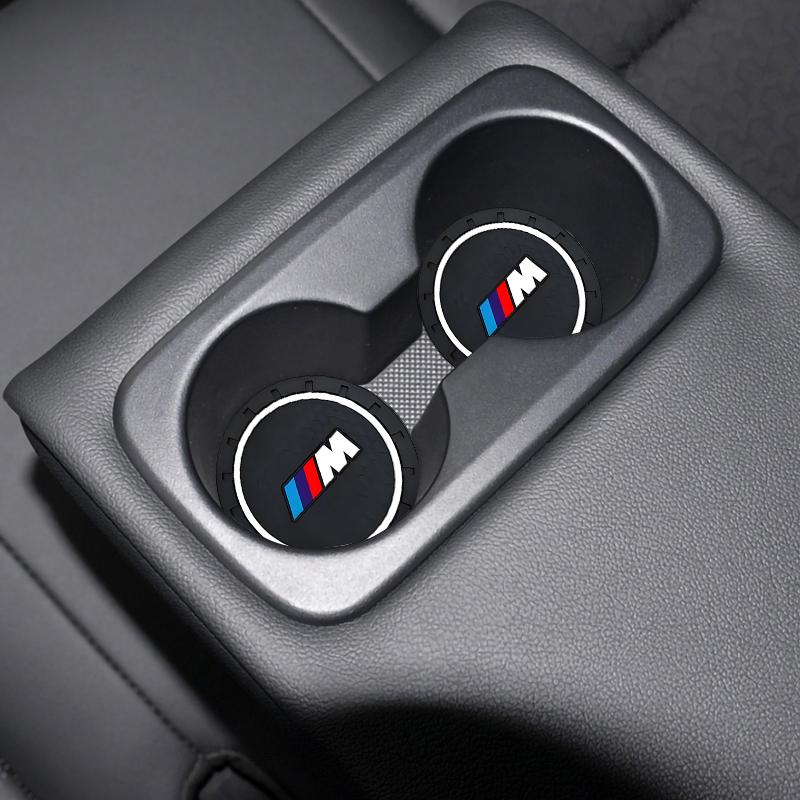 BBJK3 Car Water Coasters Non-slip Water Cup Anti Slip Mat For Mini BMW M E46 E90 E60 F10 F30 E39 E36 F20 E87 G30 Interior Accessories