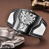 Oulm Watches Top Brand Luxury Military Quartz Watch Unique Multiple Time Zone Leather Strap Male Wristwatch Relogio Masculino