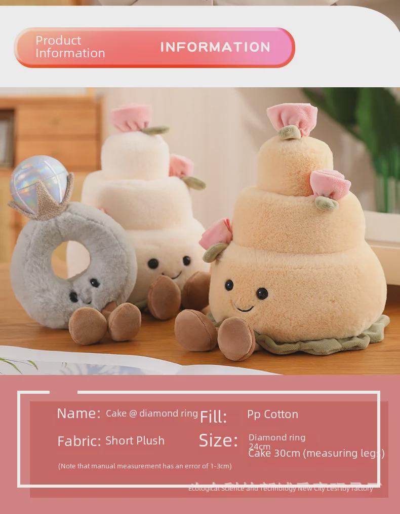 Rainbow Cake Diamond Ring Jellycat Doll Мягкая игрушка - Подарок на День святого Валентина