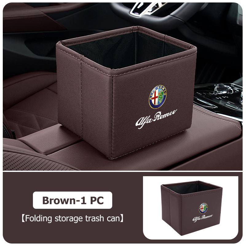 LNYCP1 Car Trash Can Garbage Box Foldable Waste Basket Drink Storage For Alfa Romeo GT Stelvio F1 Brera Volante Tonale Gloria Disco