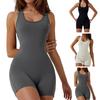 Женский комбинезон для йоги с U-образным вырезом, без рукавов, с открытой спиной, с подтяжкой ягодиц, однотонный, с мягкой подкладкой, эластичный, для фитнеса, тренажерного зала, пилатеса, спортивная одежда, одежда для тренировок